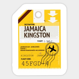 Jamaica Kingston travel ticket, Sticker